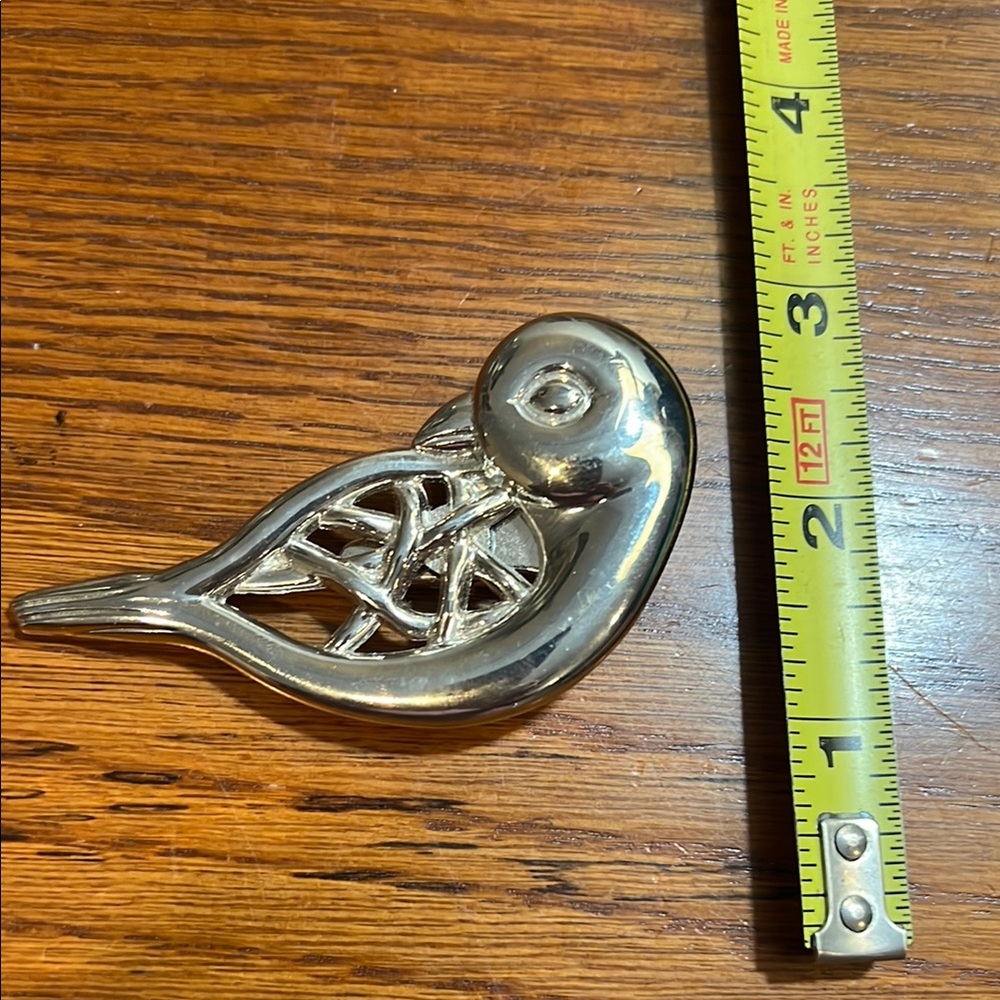 Neiman Marcus Silver Bird Toy with Intricate Design